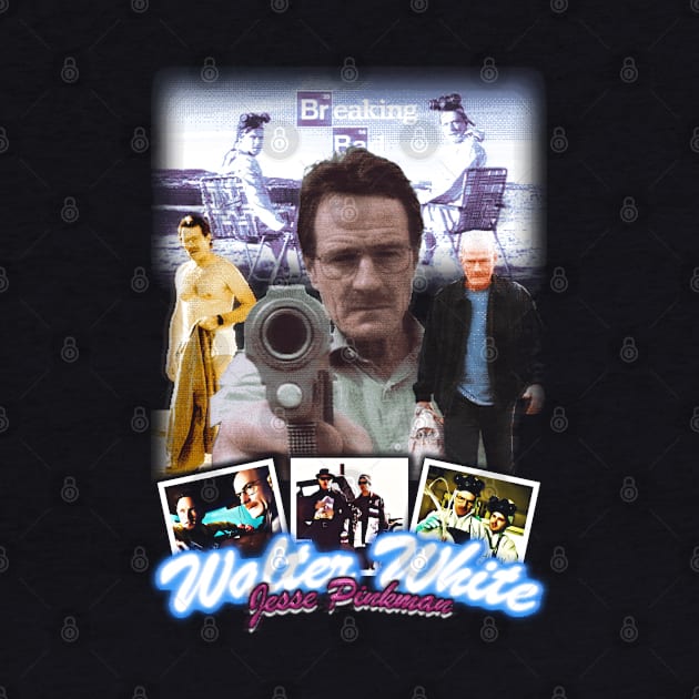 walter white & jesse pinkman vintage 90s bootleg design by BVNKGRAPHICS